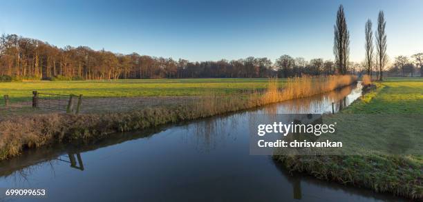 rural river landscape, overijssel, twente, holland - chrisvankan stock pictures, royalty-free photos & images