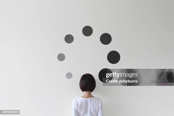 conceptual loading symbol - connecting dots stock pictures, royalty-free photos & images