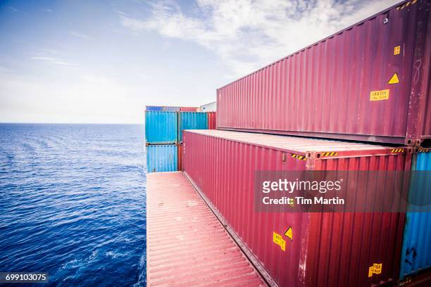 container ship in the red sea south of the suez canal - red sea stock pictures, royalty-free photos & images