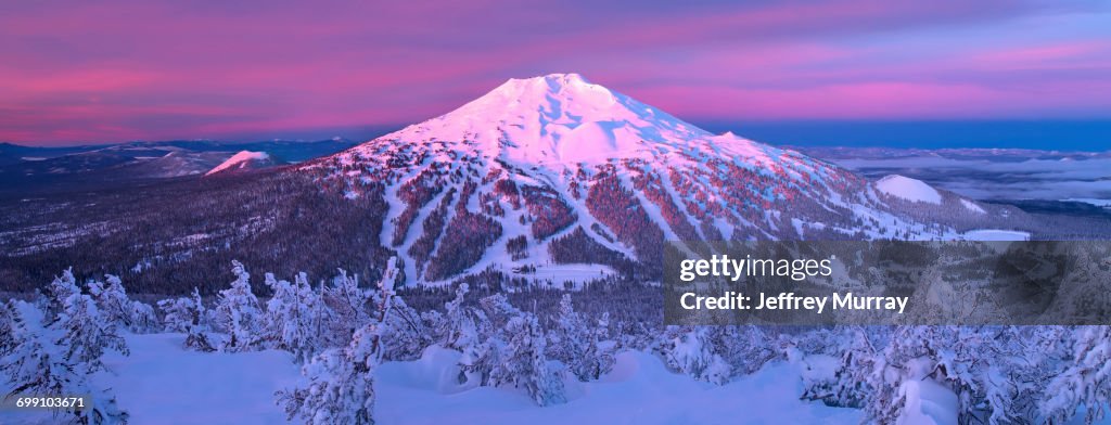 Mount Bachelor ski resort located in central Oregon about 20 miles from the town of Bend.