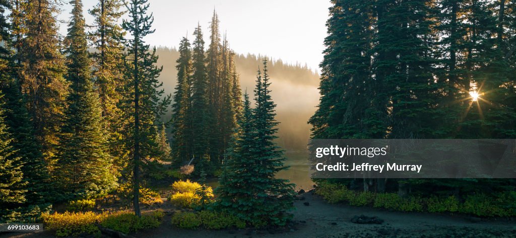 A campground located at Devils Lake on Central Oregon.