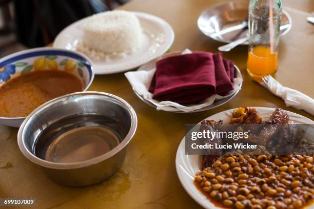 typical lunch in ghana - gold coast food stock pictures, royalty-free photos & images