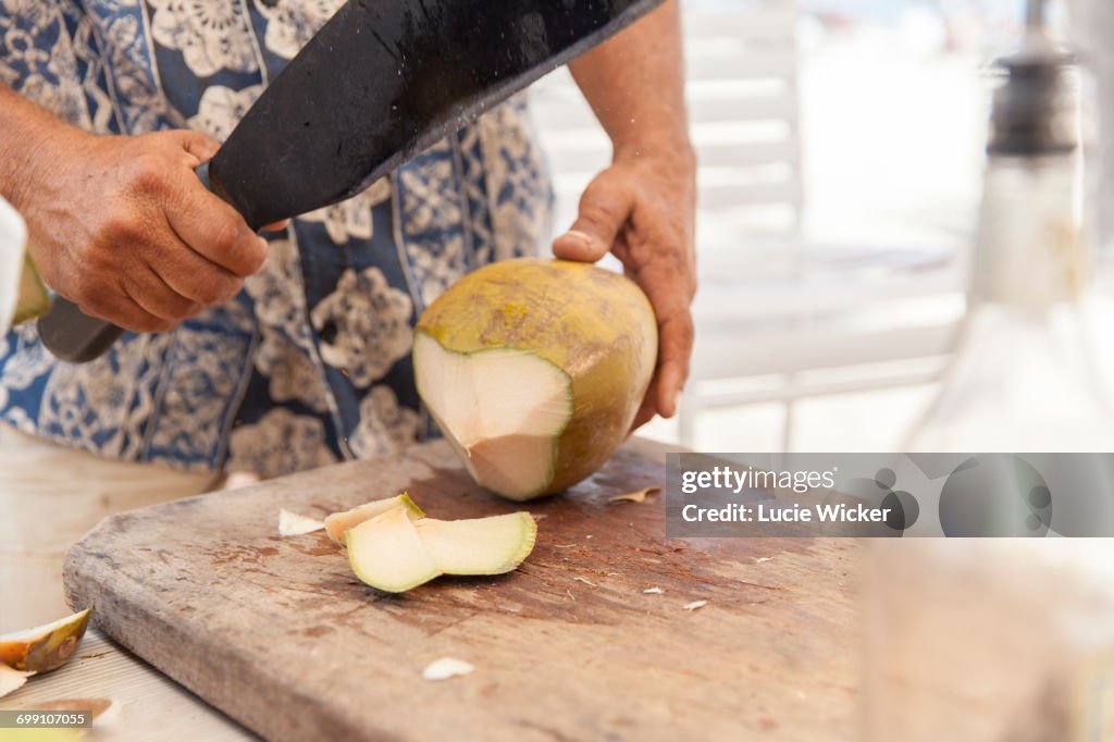 Chopping Coconut