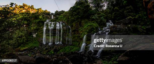 "waterfalls beside base camp, ban nongluang national park, champassak province, paksong, laos" - paksong stock pictures, royalty-free photos & images