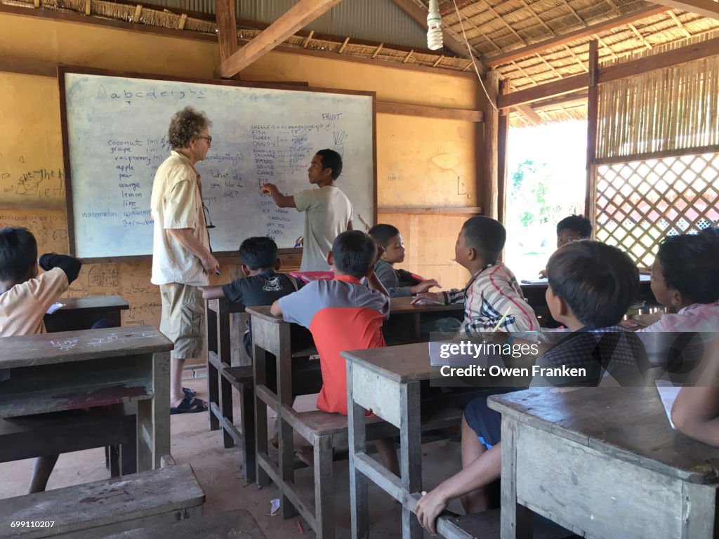 Teaching english in a rural Cambodian school