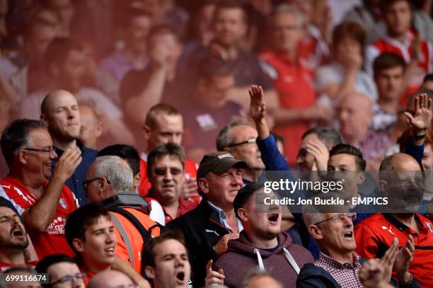 Rotherham United fans show their support in the stands