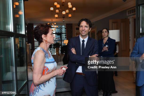 Nancy Novogrod and Joan Roca attend Essentialist Launch Party at The Whitby Hotel at the Whitby Hotel on June 20, 2017 in New York City.