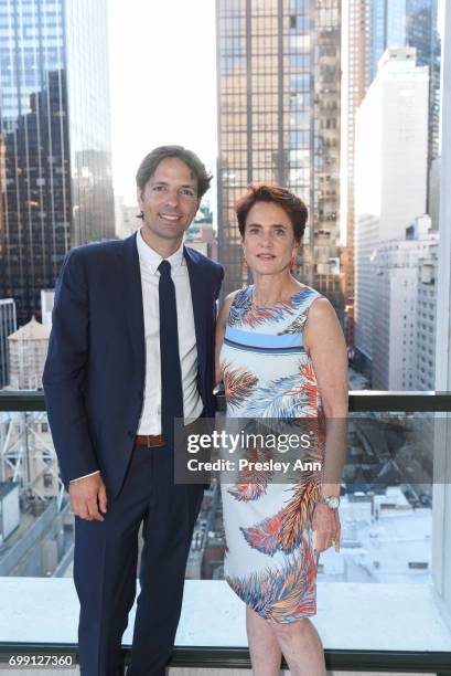 Joan Roca and Nancy Novogrod attend Essentialist Launch Party at The Whitby Hotel at the Whitby Hotel on June 20, 2017 in New York City.