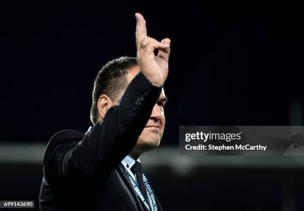 Hamilton , New Zealand - 20 June 2017; Chiefs head coach Dave Rennie during the match between the Chiefs and the British & Irish Lions at FMG Stadium...