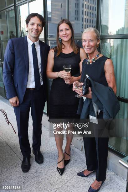 Joan Roca, Martina Reznick and Lisa Lindblad attends Essentialist Launch Party at The Whitby Hotel at the Whitby Hotel on June 20, 2017 in New York...