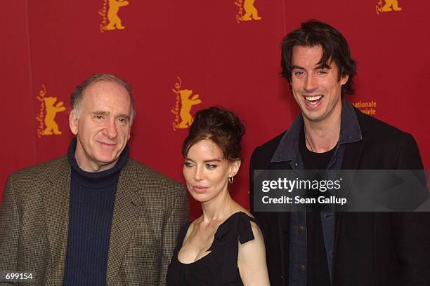 Actress Anna Thomson , actor David Wike and director Amos Kollek arrive at the Berlinale Film Festival February 7, 2002 in Berlin, Germany.