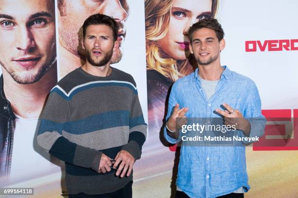 Actors Scott Eastwood and Freddie Thorp attend the 'Overdrive' Photo Call at Hotel De Rome on June 21, 2017 in Berlin, Germany.