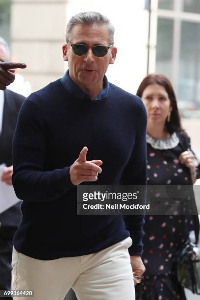 Steve Carell seen at BBC Radio One promoting his new movie 'Despicable Me 3' on June 21, 2017 in London, England.