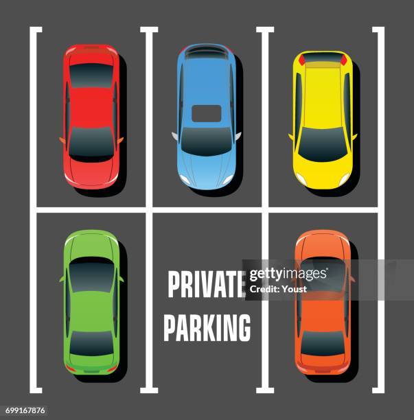 ilustraciones, imágenes clip art, dibujos animados e iconos de stock de estacionamiento sin servicio de valet privado  - línea divisoria