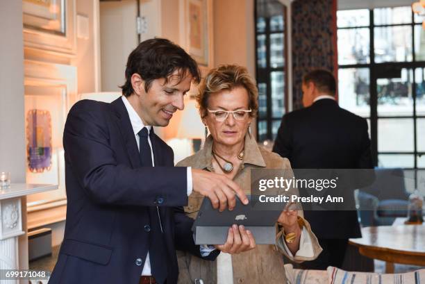 Joan Roca and Alexandra Champalimaud attend Essentialist Launch Party at The Whitby Hotel at the Whitby Hotel on June 20, 2017 in New York City.