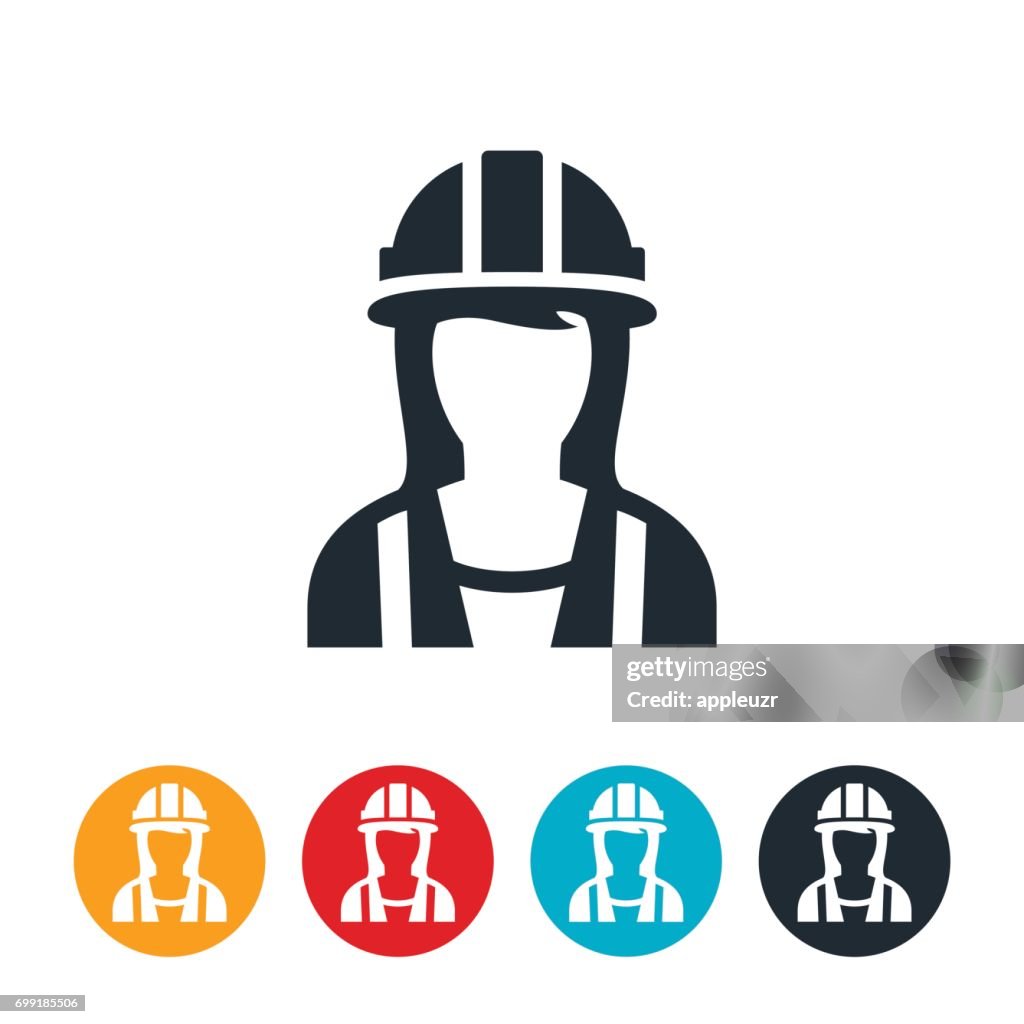 Female Construction Worker Icon