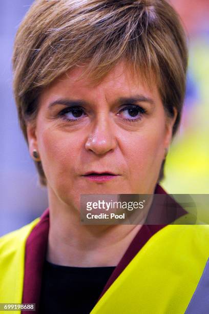 First Minister of Scotland Nicola Sturgeon visits the Michelin Tyre factory on June 21, 2017 in Dundee, Scotland. More than 16 million GBP is...