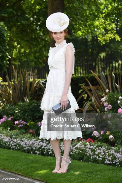 Actress Eleanor Tomlinson attends Royal Ascot 2017 at Ascot Racecourse on June 21, 2017 in Ascot, England.