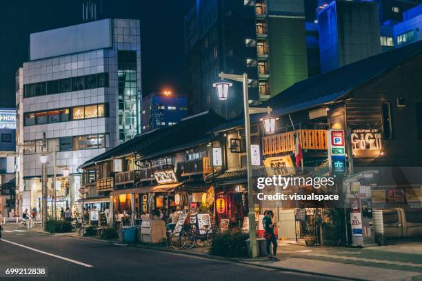 nagoya street at night - nagoya stock pictures, royalty-free photos & images