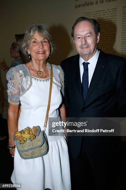 Member of the French Academy, Jean-Marie Rouart and guest attend the "Societe ses Amis du Musee d'Orsay" : Dinner Party at Musee d'Orsay on June 19,...