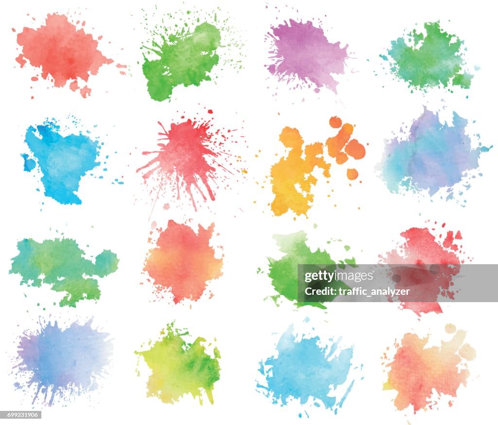Colorful watercolor splashes