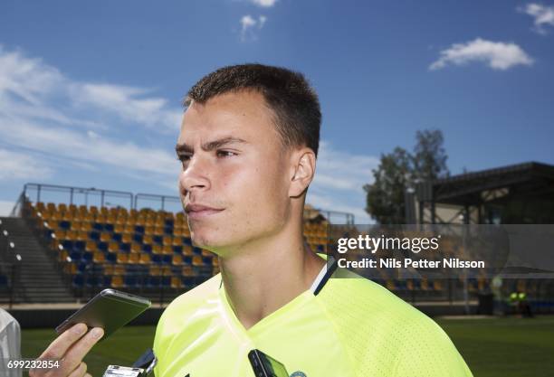 Melker Hallberg of Sweden during the Swedish U21 national team MD-1 training at Stadion Miejski on June 21, 2017 in Swidnik, Poland.