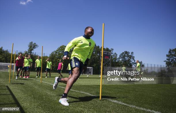 Carlos Strandberg of Sweden during the Swedish U21 national team MD-1 training at Stadion Miejski on June 21, 2017 in Swidnik, Poland.