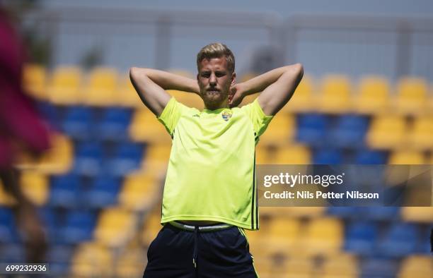 Filip Dagerstal of Sweden during the Swedish U21 national team MD-1 training at Stadion Miejski on June 21, 2017 in Swidnik, Poland.