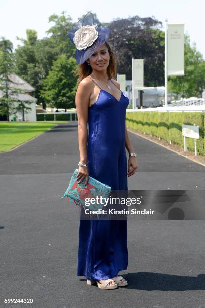 Guest attends day 2 of Royal Ascot at Ascot Racecourse on June 21, 2017 in Ascot, England.