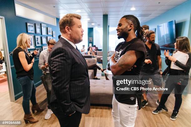 Jason Derulo chats in the green room with James Corden during "The Late Late Show with James Corden," Monday, June 19, 2017 On The CBS Television...