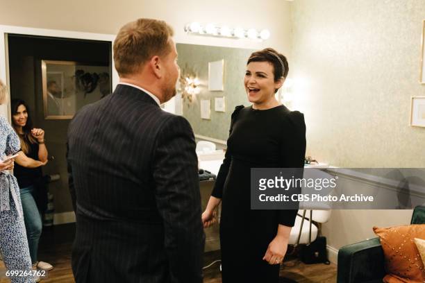 Ginnifer Goodwin chats in the green room with James Corden during "The Late Late Show with James Corden," Monday, June 19, 2017 On The CBS Television...