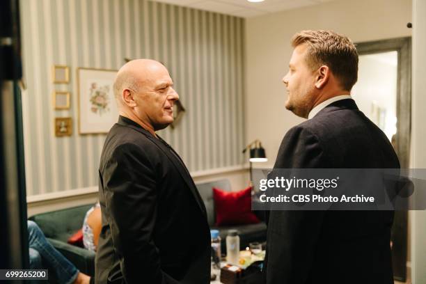 Dean Norris chats in the green room with James Corden during "The Late Late Show with James Corden," Tuesday, June 20, 2017 On The CBS Television...