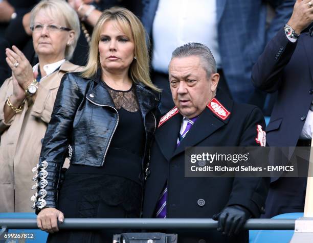 West Ham United chairman David Sullivan and Emma Benton-Hughes in the stands