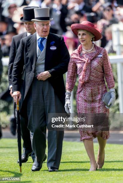 Birgitte, Duchess of Gloucester and Prince Richard, Duke of Gloucester attend Royal Ascot 2017 at Ascot Racecourse on June 21, 2017 in Ascot, England.