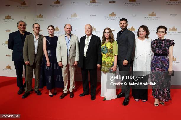 Jim Carter, Kevin Doyle, Laura Carmichael, Gareth Neame, Lord Julian Fellowes, Phyllis Logan, Michael Fox, Liz Trubridge and Sophie McShera pose for...