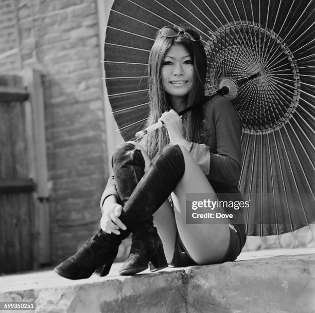 Japanese actress Yasuko Nagazumi, in London to film a television series, 9th September 1971. She later became a Hollywood manager and producer.