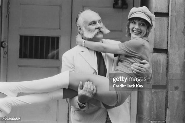 Actors Jacki Piper and Jimmy Edwards, who are appearing in the stage play 'Big Bad Mouse' at the Prince of Wales Theatre in London, 13th September...