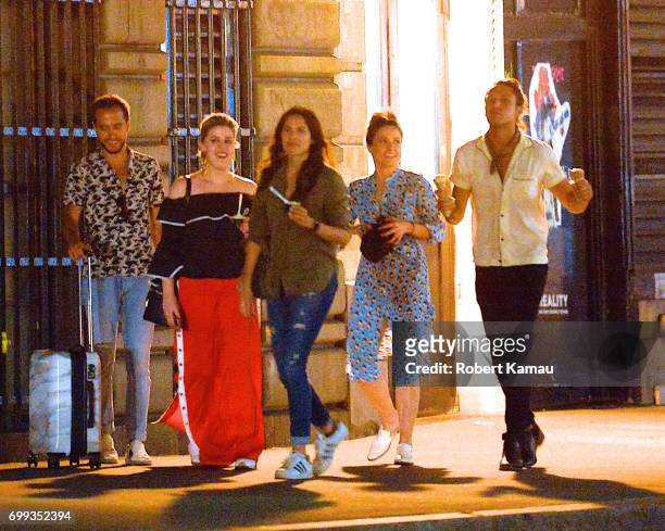 Sofia Bush and friends seen out and about in Manhatttan on June 20, 2017 in New York City.