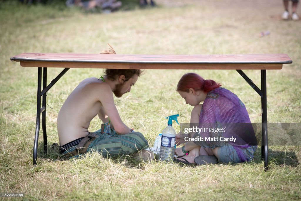 Festival Goers Enjoy Glastonbury 2017 - Day One