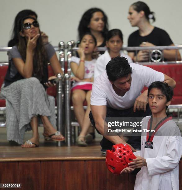 Suhana, daughter of actor Shah Rukh Khan displays tactics of Taekwondo at the National Tekwondo competition 2010 sponsored by Kolkata Knight Riders....