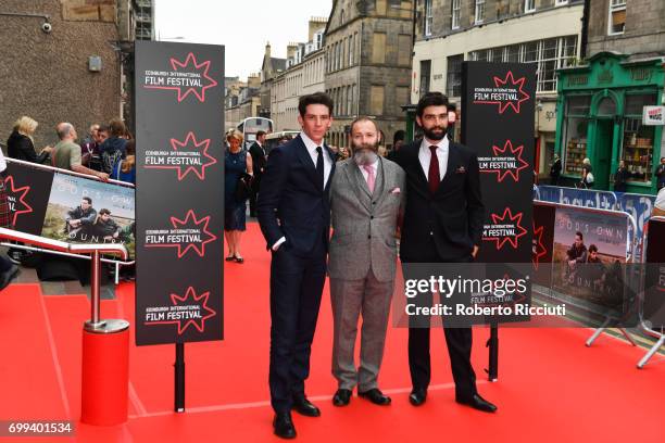 Actor Josh O'Connor, director Francis Lee and actor Alec Secareanu attend the UK premiere of "God's Own Country" and opening gala of the 71th...