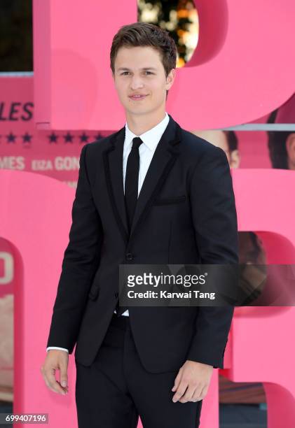 Ansel Elgort attends the European premiere of "Baby Driver" at Cineworld Leicester Square on June 21, 2017 in London, United Kingdom.