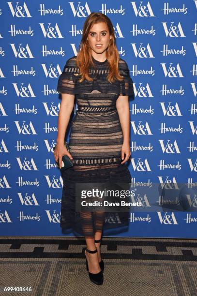 Princess Beatrice of York attends the 2017 annual V&A Summer Party in partnership with Harrods at the Victoria and Albert Museum on June 21, 2017 in...