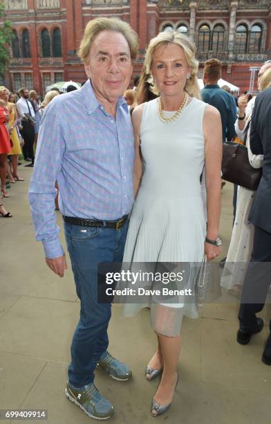 Lord Andrew Lloyd Webber and Madeleine Lloyd Webber attend the 2017 annual V&A Summer Party in partnership with Harrods at the Victoria and Albert...