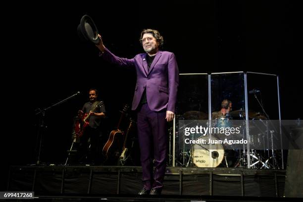 Joaquin Sabina performs on stage at Wizink Center on June 21, 2017 in Madrid, Spain.