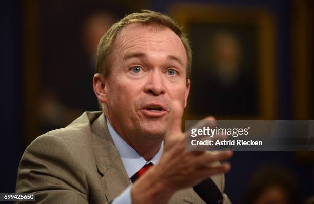 Director Mick Mulvaney testifies during a Financial Services and General Government Subcommittee hearing on the budget for the Office of Management...