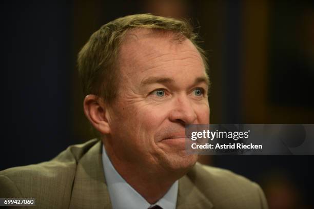 Director Mick Mulvaney testifies during a Financial Services and General Government Subcommittee hearing on the budget for the Office of Management...