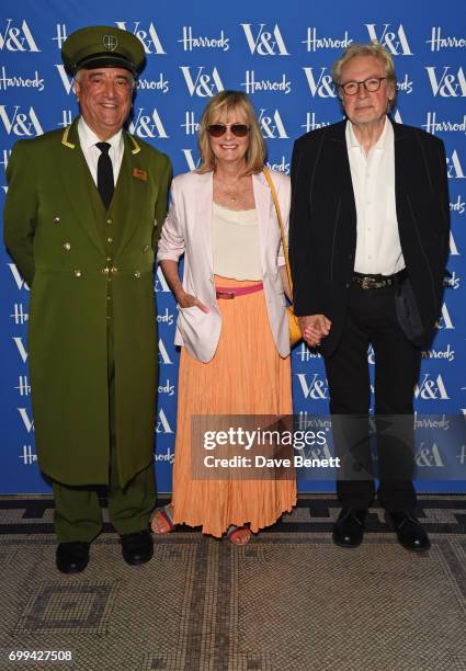 The Harrods Green Man, Twiggy and Leigh Lawson attend the 2017 annual V&A Summer Party in partnership with Harrods at the Victoria and Albert Museum...