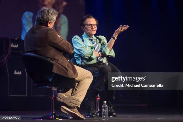 Larry King participates on a discussion on fake news in the media during the Starmus Festival on June 21, 2017 in Trondheim, Norway.