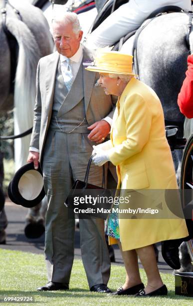 Prince Charles, Prince of Wales and Queen Elizabeth II attend day 2 of Royal Ascot at Ascot Racecourse on June 21, 2017 in Ascot, England.